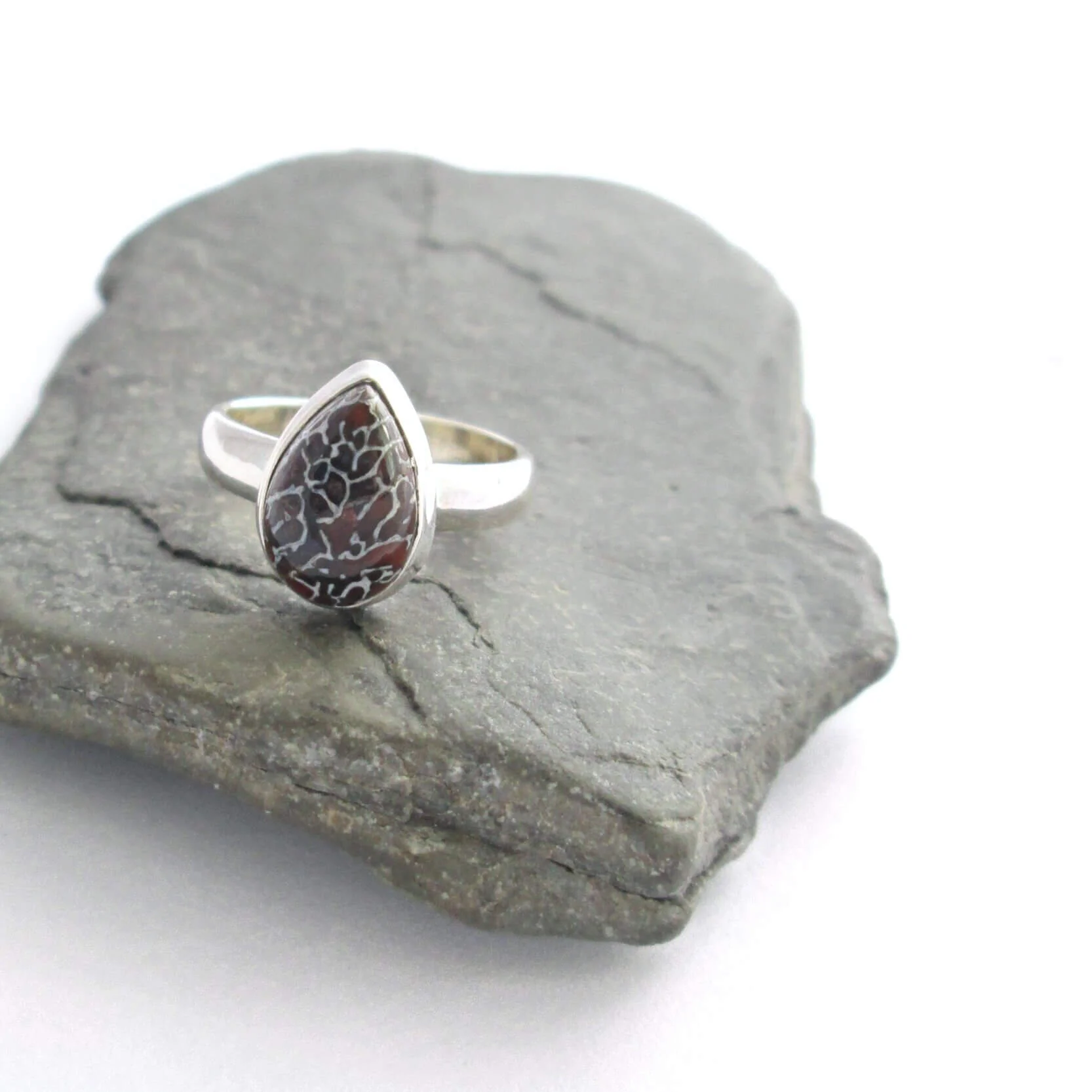 Real Dinosaur Bone Rings Fossil Stone and Sterling Silver CindyLouWho2